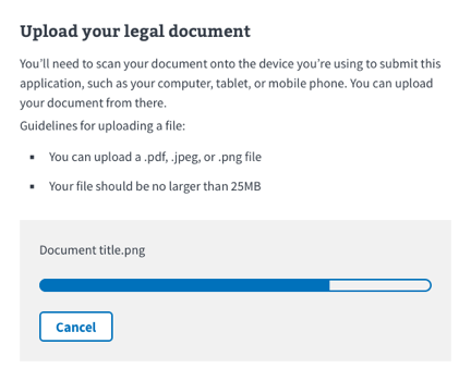 The loading state of file upload.