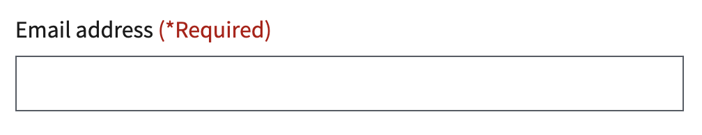 An email address text-input field.