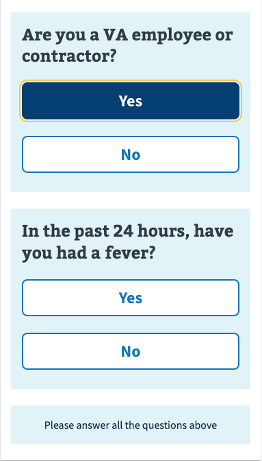 Example of the secondary button as radio button substitution.