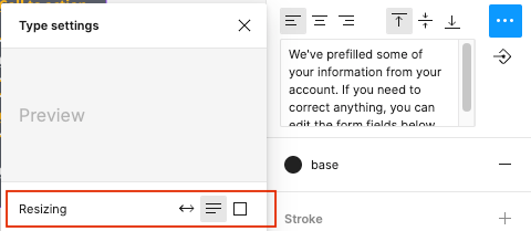 Figma Type settings panel.