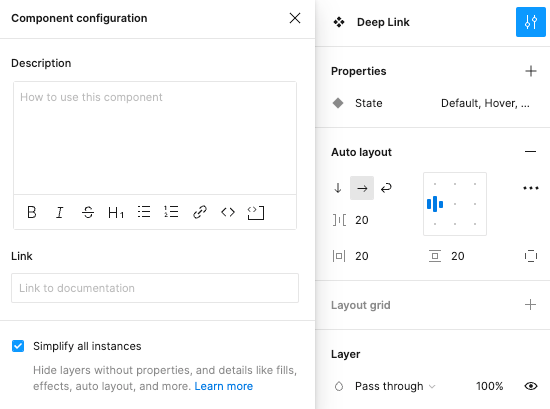 Figma Component configuration.