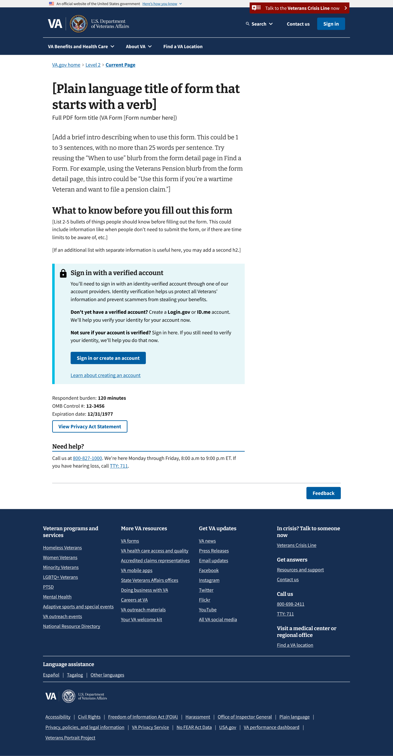 An example of a non-application introduction page for unauthenticated users.
