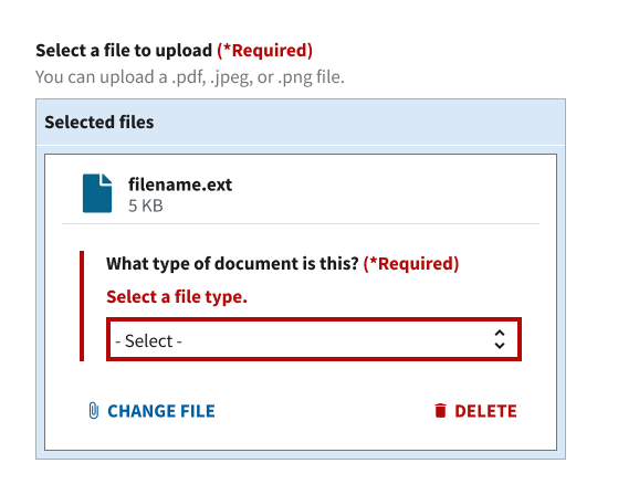 File form field error