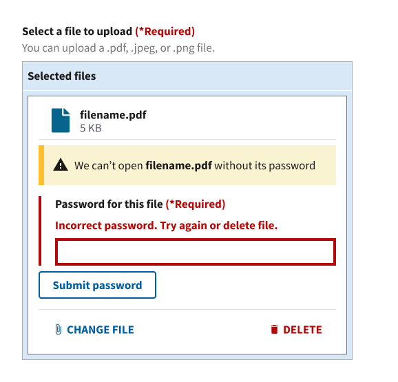 File input field error