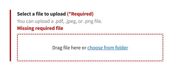 Missing required file error